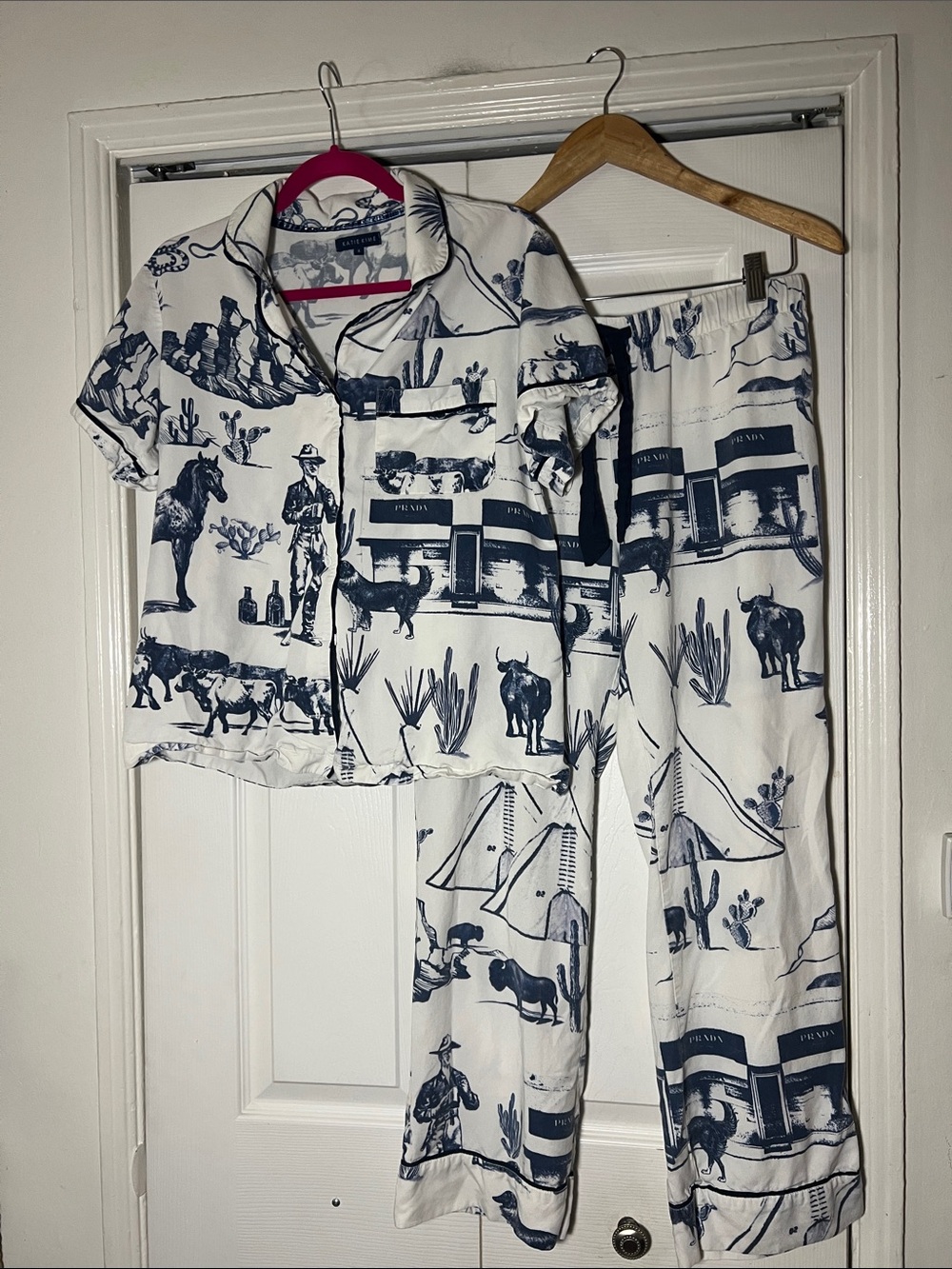 Katie Kime Marfa Toile Pajama Pants Set Small